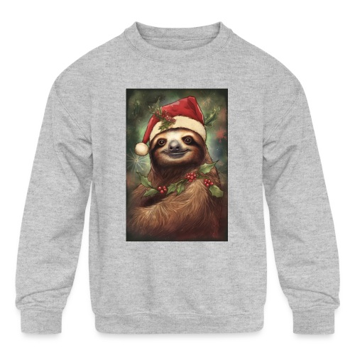 Christmas Sloth - Kids' Crewneck Sweatshirt