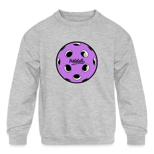 Everyday Pickleball Purple Ball - Kids' Crewneck Sweatshirt