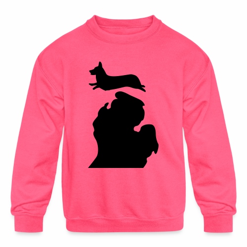 Corgi Bark Michigan - Kids' Crewneck Sweatshirt