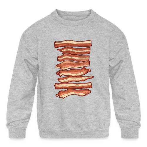 Sizzling Bacon Strips - Kids' Crewneck Sweatshirt
