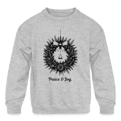 Peace & Joy T-Shirt | Minimalist Elegant Christmas - Kids' Crewneck Sweatshirt
