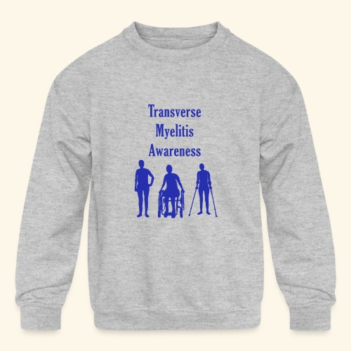 Transverse Myelitis Awareness - Blue - Kids' Crewneck Sweatshirt