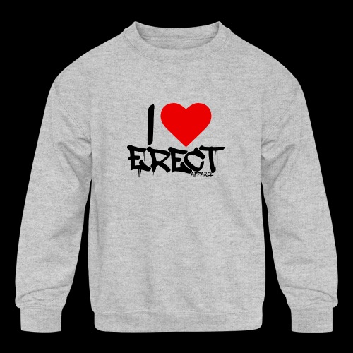 I<3 ERECT APPAREL - Kids' Crewneck Sweatshirt