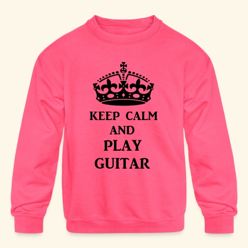 keep calm play guitar blk - Kids' Crewneck Sweatshirt