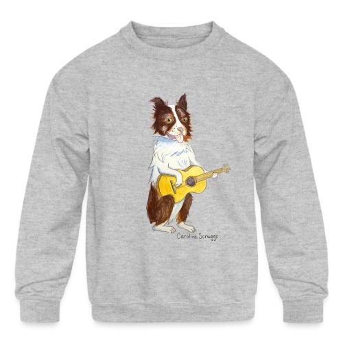Archie the Shepherd + Guitar - Kids' Crewneck Sweatshirt