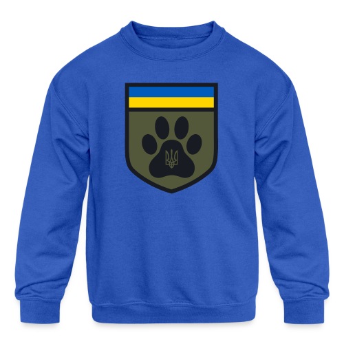 UKRAINE FELINE DEFENSE FORCE EMBLEM - Kids' Crewneck Sweatshirt