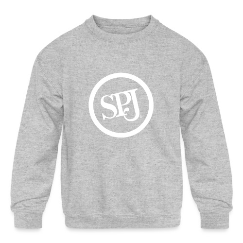 SPJ White Logo - Kids' Crewneck Sweatshirt