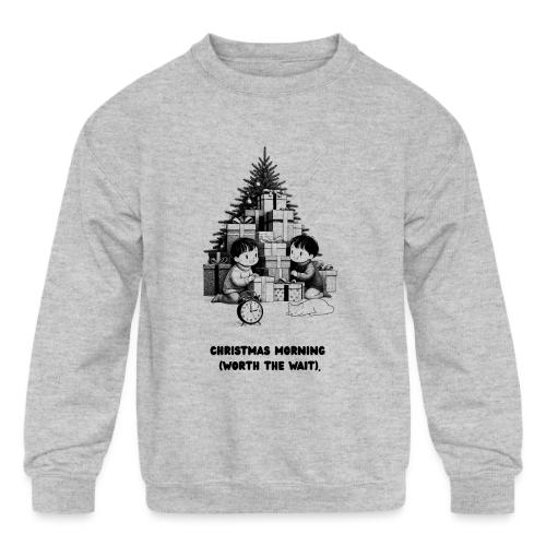 Christmas Morning T-Shirt | Minimalist Kids Gifts - Kids' Crewneck Sweatshirt