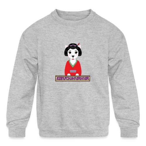 Konichihuahua Japanese / Spanish Geisha Dog Red - Kids' Crewneck Sweatshirt