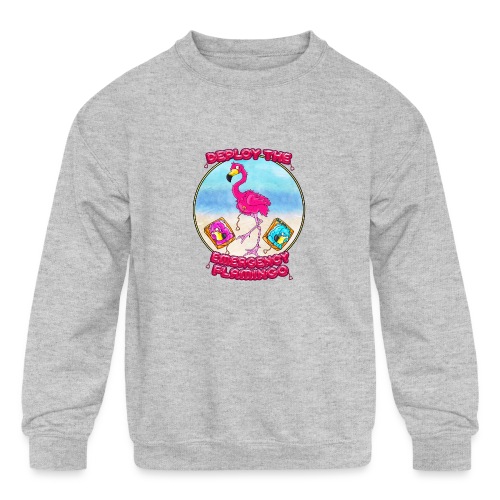 Emergency Flamingo - Kids' Crewneck Sweatshirt