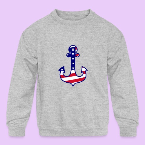 American Anchor - 4th of July - Kids' Crewneck Sweatshirt