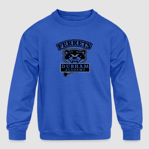 durham academy ferrets logo black - Kids' Crewneck Sweatshirt