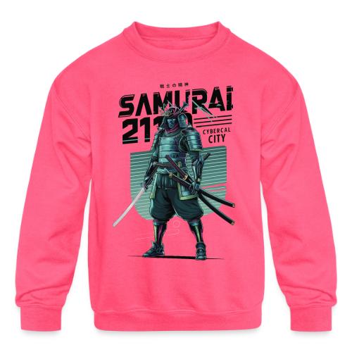 Cyber Samurai 2110: Glowing Katana Warrior - Kids' Crewneck Sweatshirt