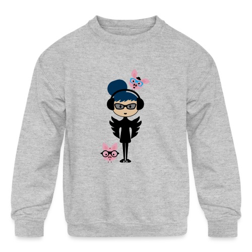 A Girl Who Loves Her Piggies - Kids' Crewneck Sweatshirt