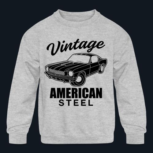 Vintage American Steel - Kids' Crewneck Sweatshirt