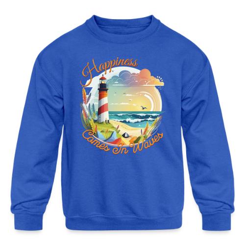 Happiness Comes In Waves - Kids' Crewneck Sweatshirt