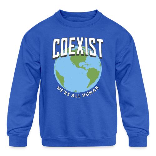 Coexist - We're All Human - Kids' Crewneck Sweatshirt