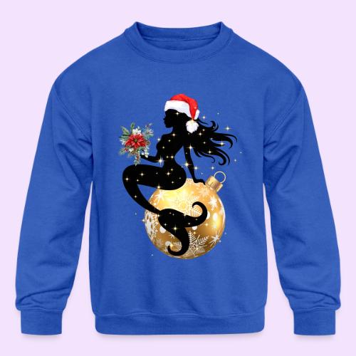 Merry Mermaid - Christmas Edition Design - Kids' Crewneck Sweatshirt