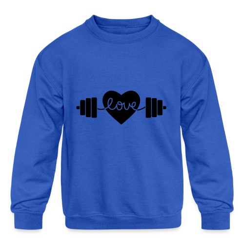 Power Lifting Love - Kids' Crewneck Sweatshirt
