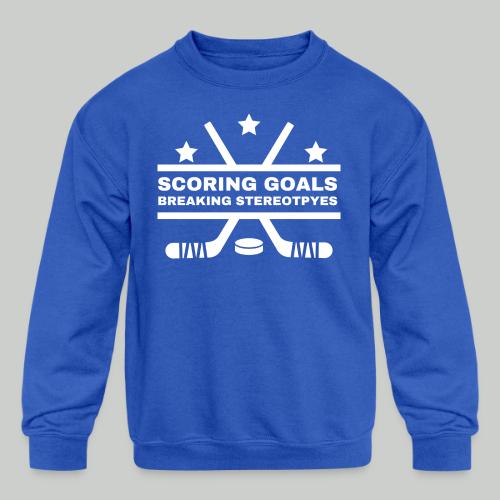 SCORING GOALS, BREAKING STEREOTYPES - Kids' Crewneck Sweatshirt