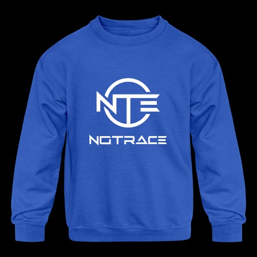 NoTrace WHITE Logo - Kids' Crewneck Sweatshirt