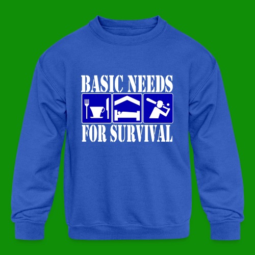 Softball/Baseball Basic Needs - Kids' Crewneck Sweatshirt