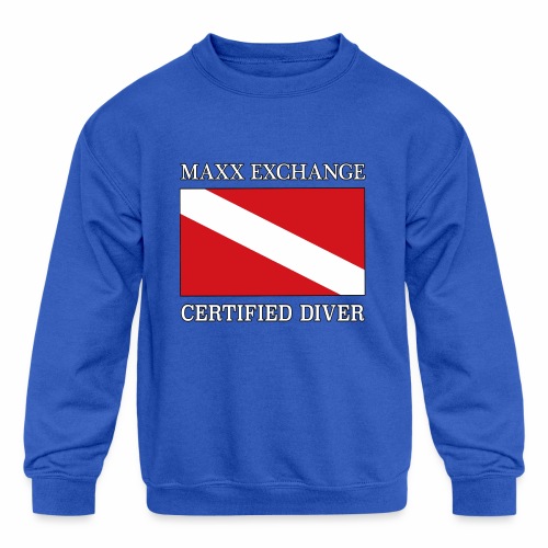 Maxx Exchange Certified Diver Frogman Snorkel. - Kids' Crewneck Sweatshirt