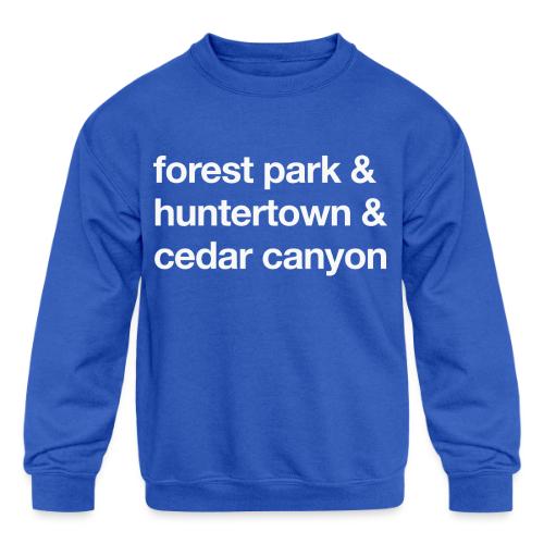 1 Church 3 Locations - Kids' Crewneck Sweatshirt