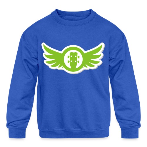 Ukulele Gives You Wings (Green) - Kids' Crewneck Sweatshirt