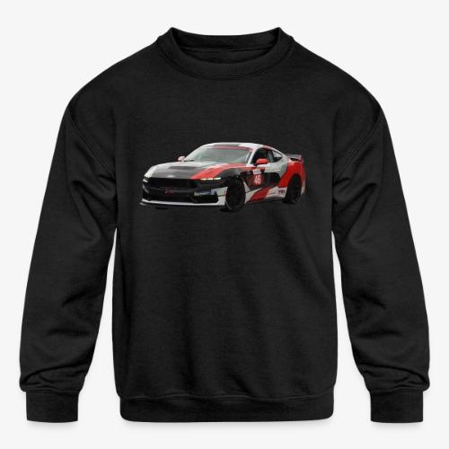 Red White and Black Mustang Racecar - Kids' Crewneck Sweatshirt