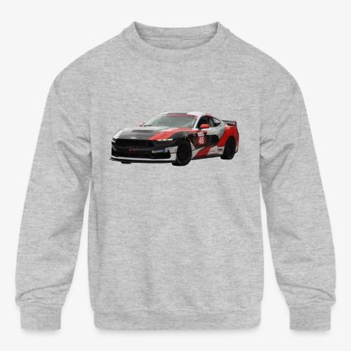 Red White and Black Mustang Racecar - Kids' Crewneck Sweatshirt