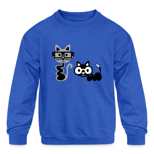 Big Eyed, Cute Alien Cats - Kids' Crewneck Sweatshirt