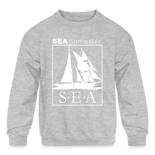 SEA_logo_WHITE_eps - Kids' Crewneck Sweatshirt