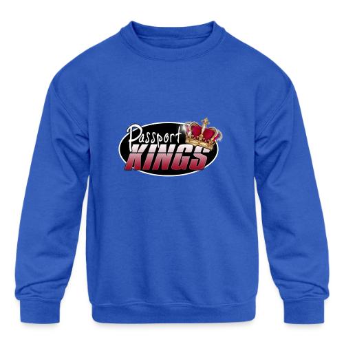 Passport Kings logo for dark shirts - Kids' Crewneck Sweatshirt
