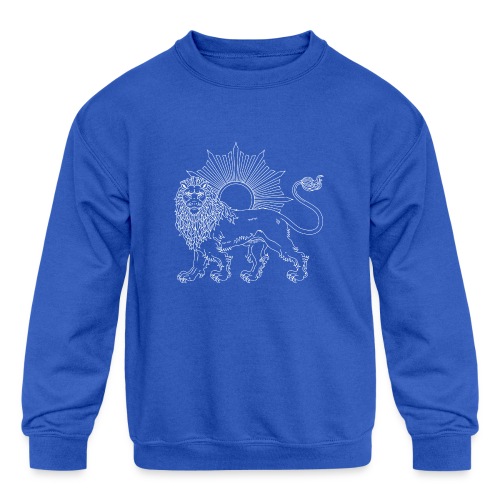 Lion and Sun White - Kids' Crewneck Sweatshirt