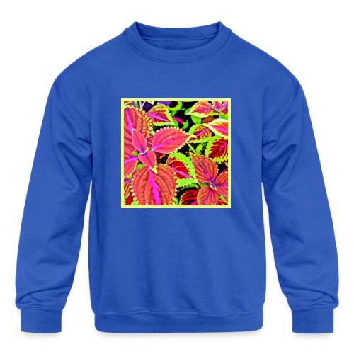 Vibrant RadiantLeaf Dreams Pattern - Kids' Crewneck Sweatshirt