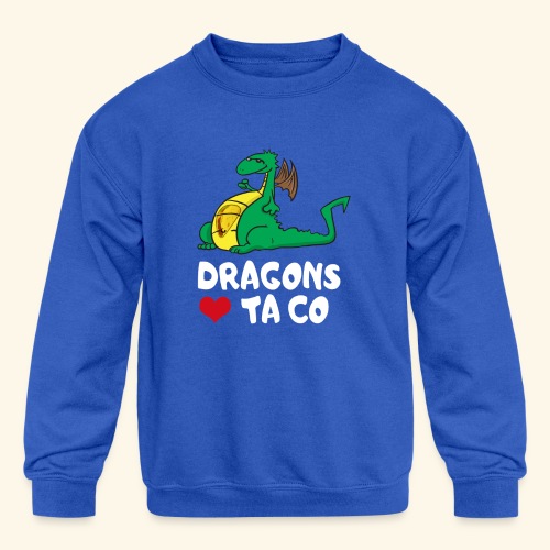 Dragons Love Taco Funny T Shirt - Kids' Crewneck Sweatshirt