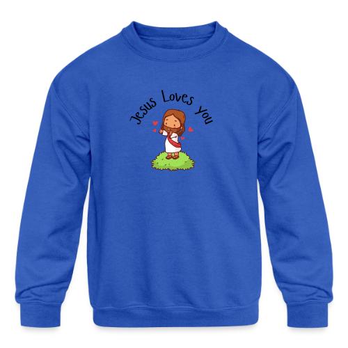 Jesus Loves You - Kids' Crewneck Sweatshirt