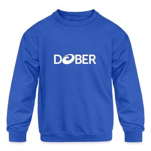 Dober White Logo - Kids' Crewneck Sweatshirt