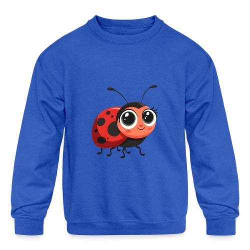Cute Cartoon Ladybug Full of Joy - Kids' Crewneck Sweatshirt