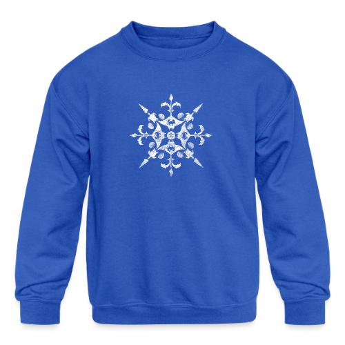 Coastal Christmas Snowflake White - Kids' Crewneck Sweatshirt