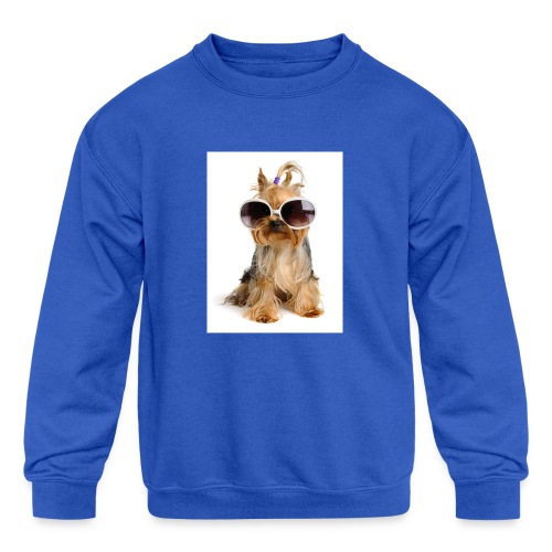 DOG WITH GLASSES - Kids' Crewneck Sweatshirt