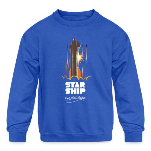 Star Ship Mars - Dark - With Logo - Kids' Crewneck Sweatshirt