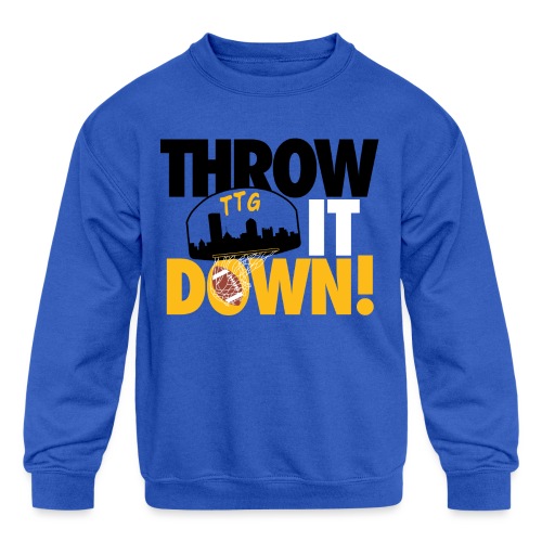 Throw it Down! (Turnover Dunk) - Kids' Crewneck Sweatshirt
