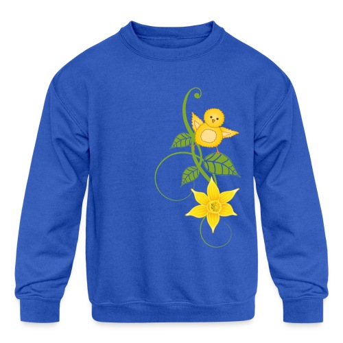 Cute Chick Easter Spring Daffodil - Kids' Crewneck Sweatshirt