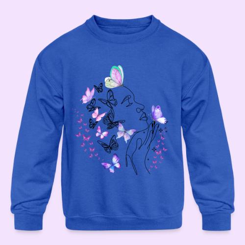 Dreamy Butterfly Goddess - Fairytale Design - Kids' Crewneck Sweatshirt