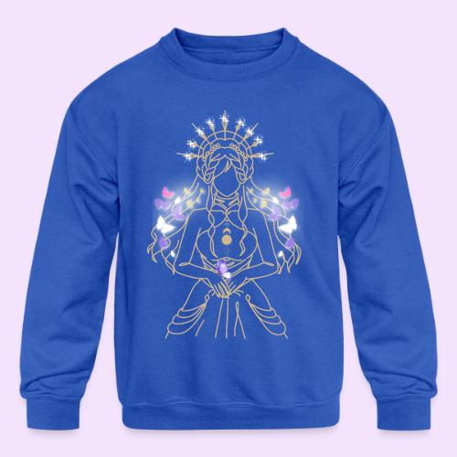 Ancient Butterfly Goddess - Fairytale Design - Kids' Crewneck Sweatshirt