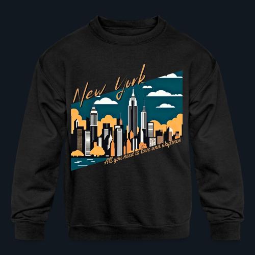 New York All you need is love and skylines - Kids' Crewneck Sweatshirt