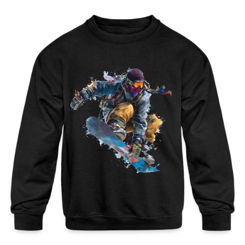 Snowboarding: Splash of Speed - Kids' Crewneck Sweatshirt