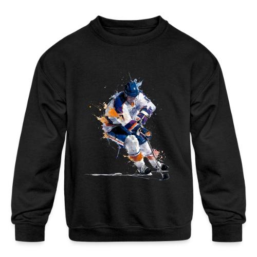Hockey: Icy Streaks - Kids' Crewneck Sweatshirt